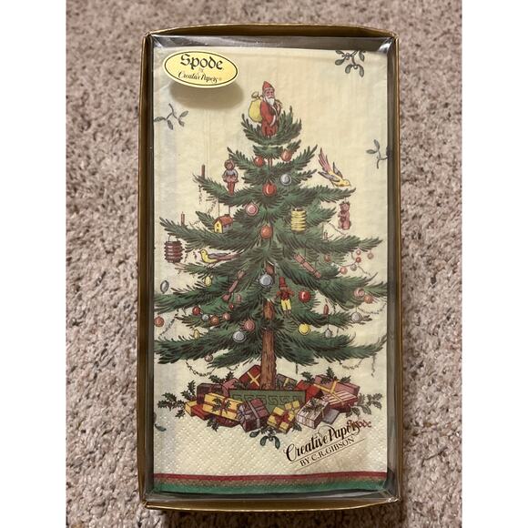 Spode Guest Towels 26 3 Ply Powder Room Christmas Santa Dinner Napkin - Picture 2 of 2